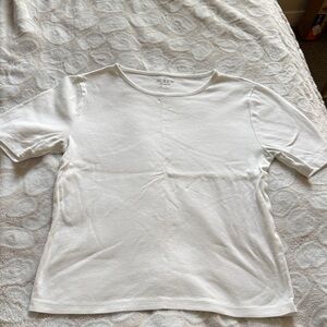 J. Crew White Short Sleeve Crewneck Top